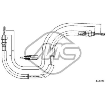 Cable de accionamiento, freno de estacionamiento - Metalcaucho 83923