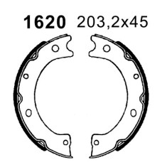 Juego de zapatas de frenos, freno de estacionamiento - ANDEL-A1620 Juego de zapatas de frenos, freno de estacionamiento - ANDEL-A1620