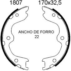 Juego de zapatas de frenos, freno de estacionamiento - ANDEL-A1807 Juego de zapatas de frenos, freno de estacionamiento - ANDEL-A1807