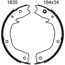Juego de zapatas de frenos, freno de estacionamiento - ANDEL-A1835 Juego de zapatas de frenos, freno de estacionamiento - ANDEL-A1835