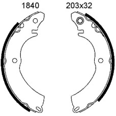 Juego de zapatas de frenos - ANDEL-A1840 Juego de zapatas de frenos - ANDEL-A1840