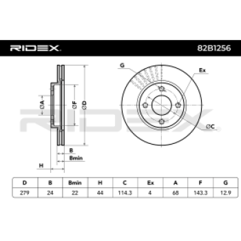 Disco de freno - RIDEX 82B1256