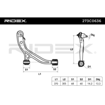 Barra oscilante, suspensión de ruedas - RIDEX 273C0636