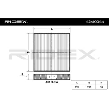 Filtro, aire habitáculo - RIDEX 424I0044
