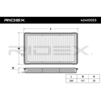 Filtro, aire habitáculo - RIDEX 424I0053