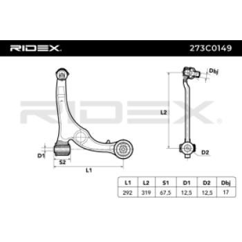 Barra oscilante, suspensión de ruedas - RIDEX 273C0149