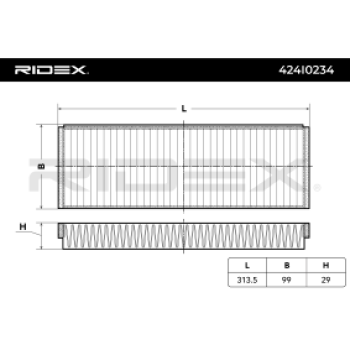 Filtro, aire habitáculo - RIDEX 424I0234