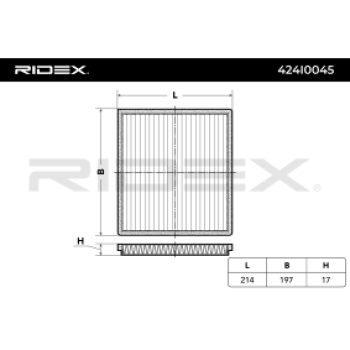 Filtro, aire habitáculo - RIDEX 424I0045