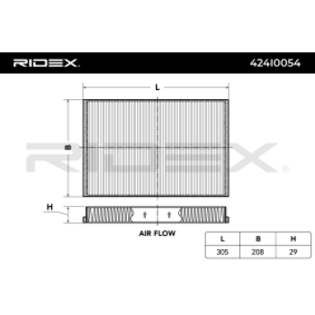 Filtro, aire habitáculo - RIDEX 424I0054