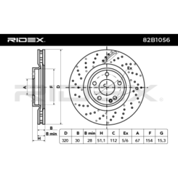 Disco de freno - RIDEX 82B1056