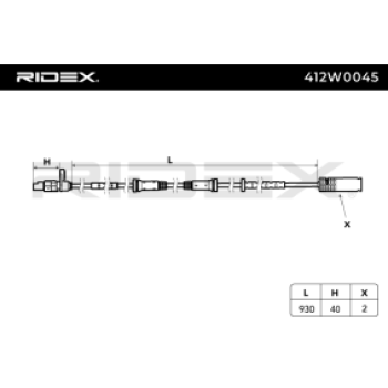 Sensor, revoluciones de la rueda - RIDEX 412W0045