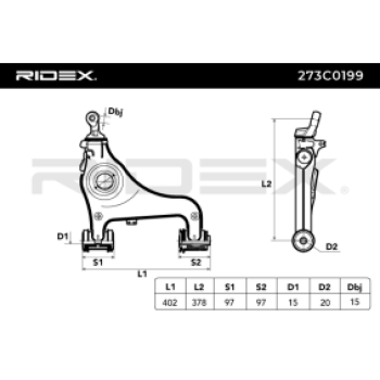 Barra oscilante, suspensión de ruedas - RIDEX 273C0199