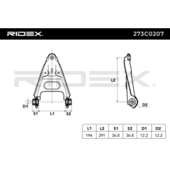 Barra oscilante, suspensión de ruedas - RIDEX 273C0207