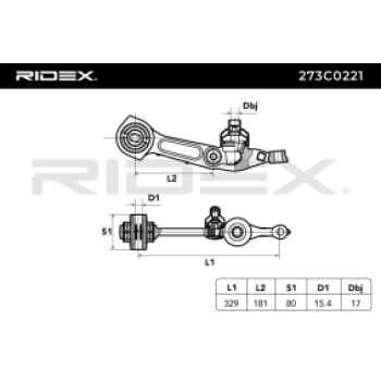 Barra oscilante, suspensión de ruedas - RIDEX 273C0221
