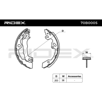 Juego de zapatas de frenos - RIDEX 70B0005