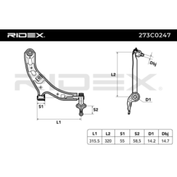 Barra oscilante, suspensión de ruedas - RIDEX 273C0247
