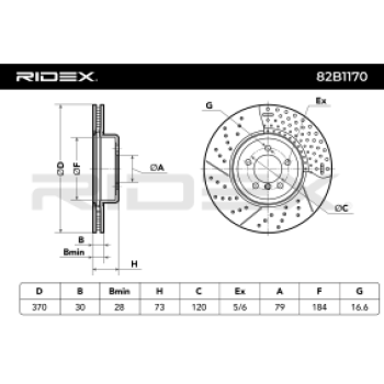 Disco de freno - RIDEX 82B1170