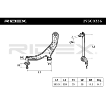 Barra oscilante, suspensión de ruedas - RIDEX 273C0336