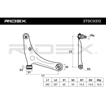 Barra oscilante, suspensión de ruedas - RIDEX 273C0212