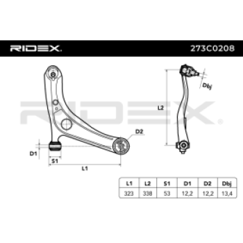 Barra oscilante, suspensión de ruedas - RIDEX 273C0208