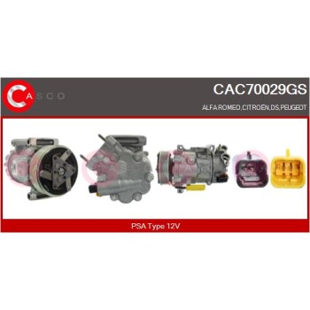 Compresor, aire acondicionado - CASCO CAC70029GS