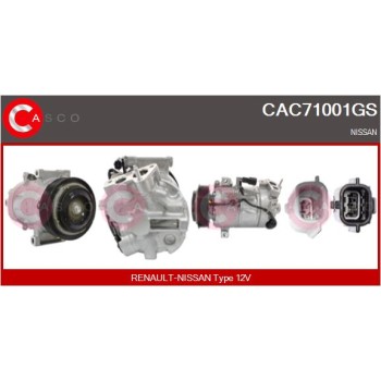 Compresor, aire acondicionado - CASCO CAC71001GS