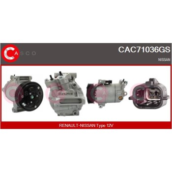 Compresor, aire acondicionado - CASCO CAC71036GS