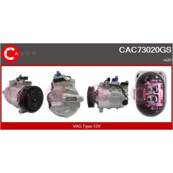 Compresor, aire acondicionado - CASCO CAC73020GS