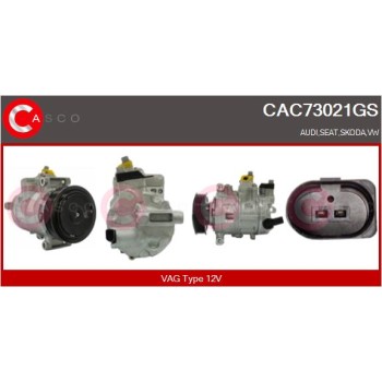 Compresor, aire acondicionado - CASCO CAC73021GS