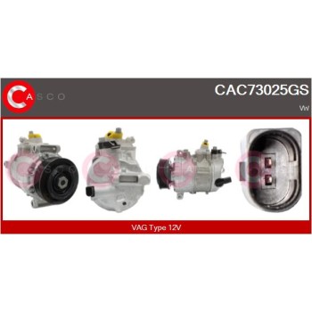 Compresor, aire acondicionado - CASCO CAC73025GS