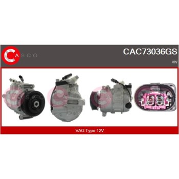 Compresor, aire acondicionado - CASCO CAC73036GS