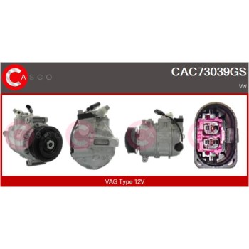 Compresor, aire acondicionado - CASCO CAC73039GS