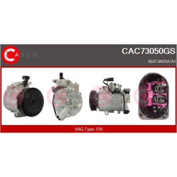 Compresor, aire acondicionado - CASCO CAC73050GS