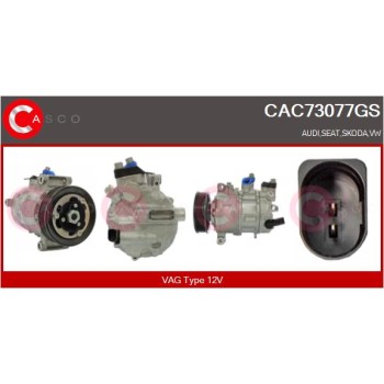 Compresor, aire acondicionado - CASCO CAC73077GS