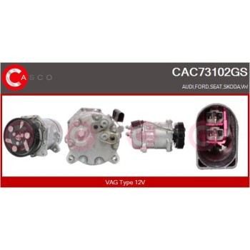 Compresor, aire acondicionado - CASCO CAC73102GS