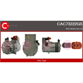 Compresor, aire acondicionado - CASCO CAC73222GS