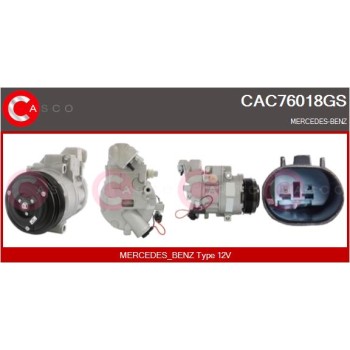 Compresor, aire acondicionado - CASCO CAC76018GS