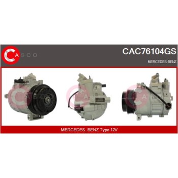 Compresor, aire acondicionado - CASCO CAC76104GS