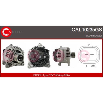 Alternador - CASCO CAL10235GS