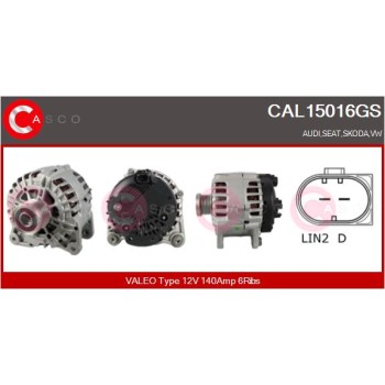 Alternador - CASCO CAL15016GS