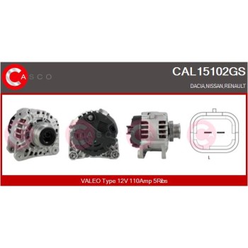 Alternador - CASCO CAL15102GS