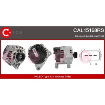 Alternador - CASCO CAL15168RS