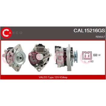 Alternador - CASCO CAL15216GS