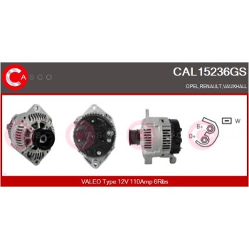 Alternador - CASCO CAL15236GS