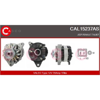 Alternador - CASCO CAL15237AS