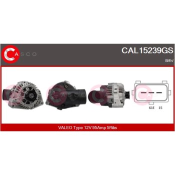 Alternador - CASCO CAL15239GS