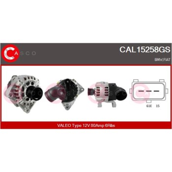 Alternador - CASCO CAL15258GS