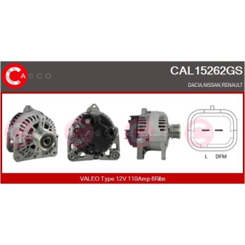 Alternador - CASCO CAL15262GS