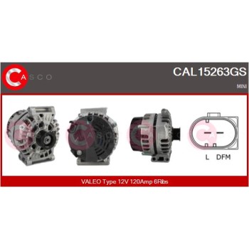 Alternador - CASCO CAL15263GS