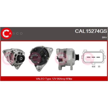 Alternador - CASCO CAL15274GS